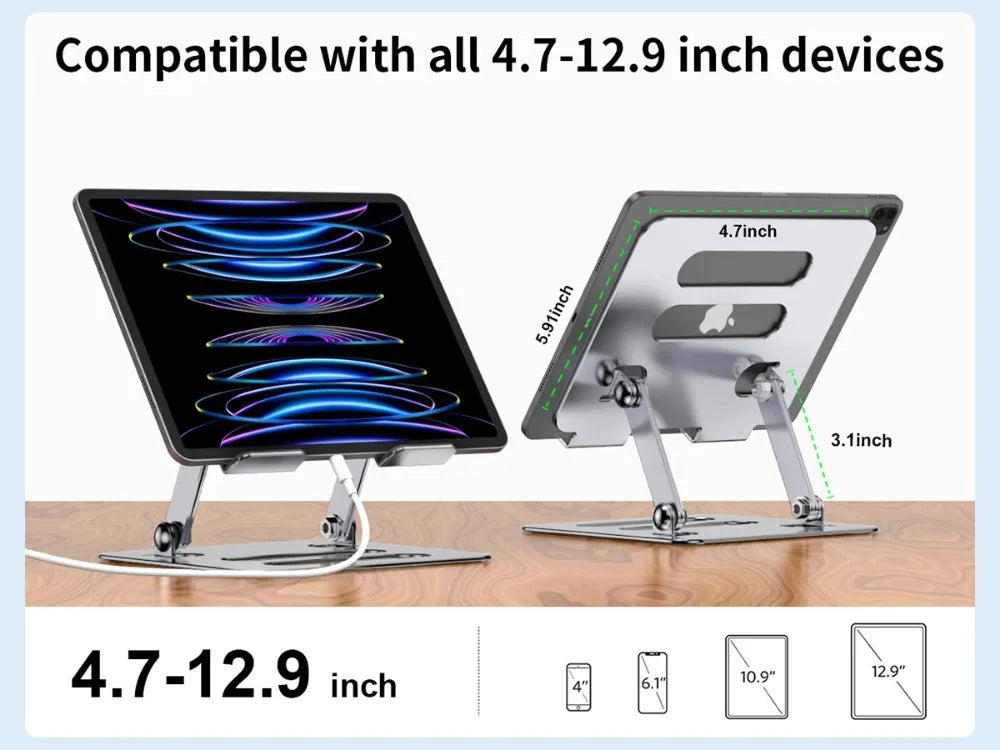 Voltora Adjustable Foldable Aluminum Laptop & Tablet Stand