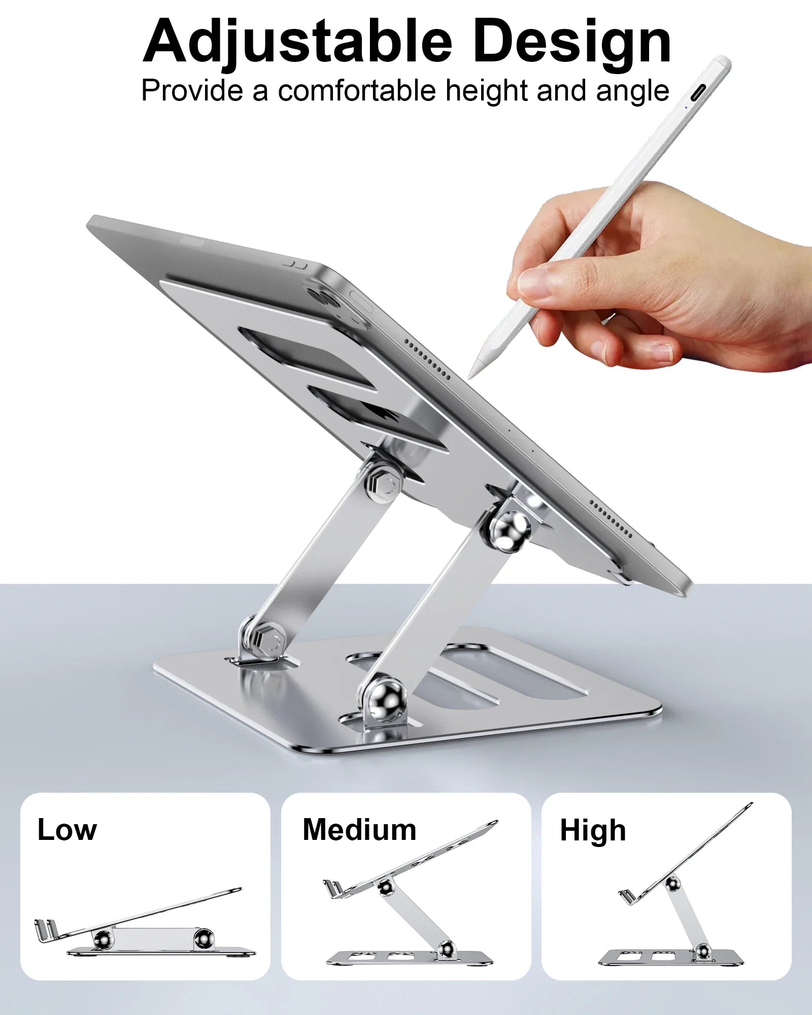 Voltora Adjustable Foldable Aluminum Laptop & Tablet Stand