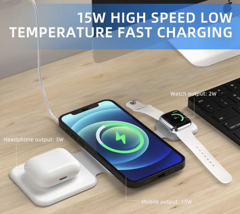 Foldable 3-in-1 MagSafe Charging Station