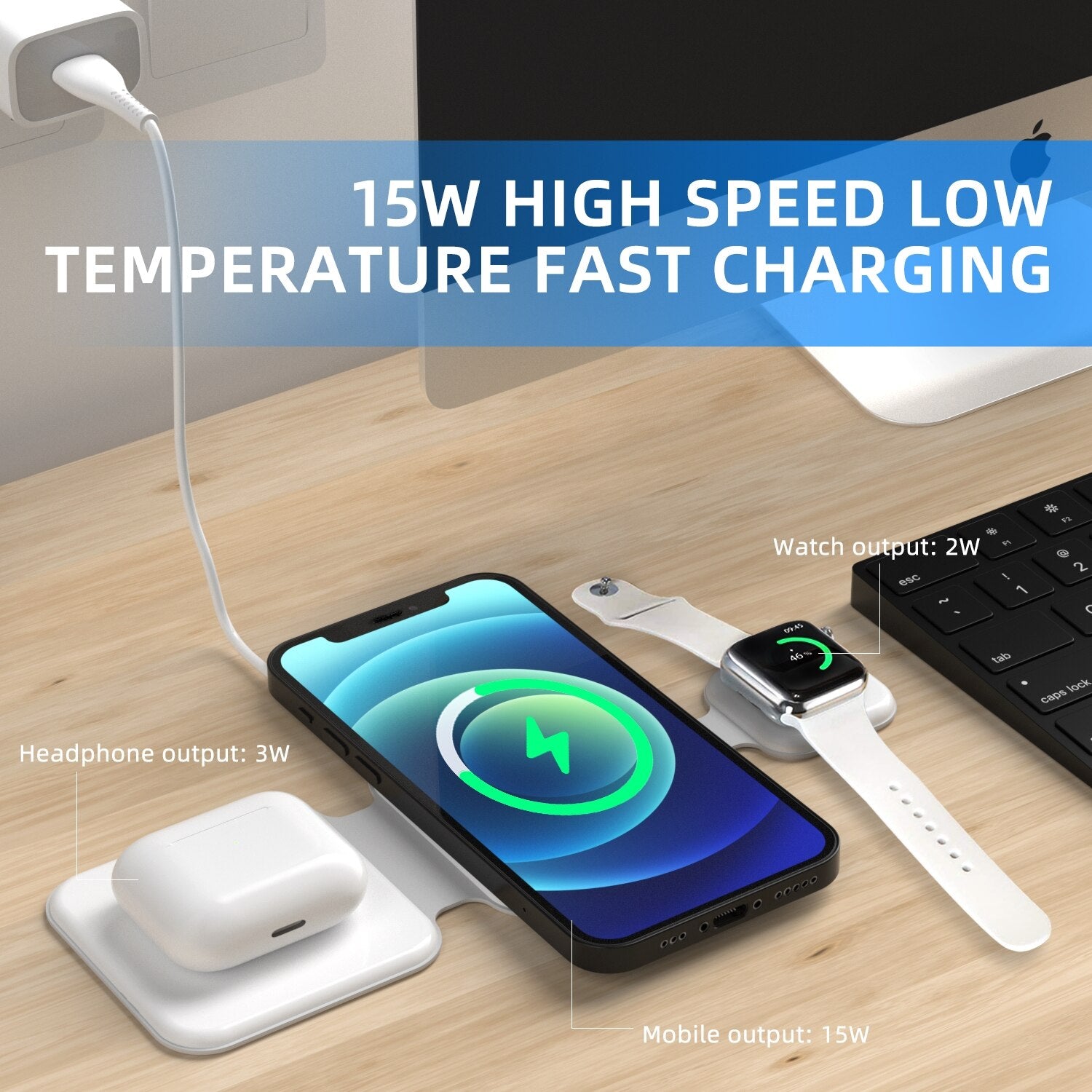 Foldable 3-in-1 MagSafe Charging Station